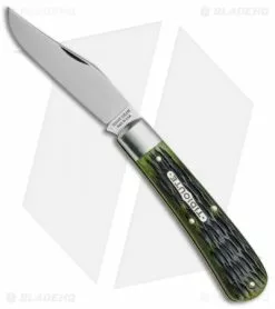 Great Eastern Cutlery GEC #74 Tidioute Stallion Pocket Knife 4.0" Spring Green Jigged Bone