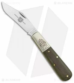 Great Eastern Cutlery GEC Two Acorn Barlow Knife 3.75" Green Linen Micarta 861121