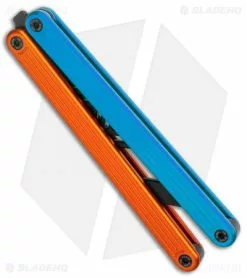 Glidr Arctic Butterfly Trainer Knife Fire & Ice (4.25" Black) -Bladehq Knives Sales Glidr Arctic Series Butterfly Trainer Fire and Ice Black BHQ 124872 jr side