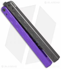 Glidr Original 4 Carbon Series Butterfly Trainer Purple Rain (4.25" Black) -Bladehq Knives Sales Glidr Original 4 Carbon Series Butterfly Trainer Purple Rain Black BHQ 115203 jr side