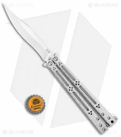 Hom Design Basilisk-R Titanium Balisong Butterfly Knife (4.6" Satin) CF Spacers -Bladehq Knives Sales HOM Design Basilisk R Ti Balisong Butterfly CF Spacers Satin BHQ 106804 jr bottlecap