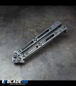 Hom Design Basilisk Elite Balisong Butterfly Knife PVD Ti (4.6" Black) -Bladehq Knives Sales HOM web 3 2
