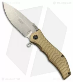 HTM Knives HTM Darrel Ralph Gun Hammer Spring Assisted Knife FDE (3.5" Stonewash)