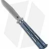 Hinderer Knives Nieves V2 Balisong Butterfly Knife Battle Blue Ti (4.6" Working)