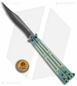 Hom Design Ghost Basilisk-R Balisong Knife Natural G-10 (4.6" Black) -Bladehq Knives Sales Hom Design Basilisk R Balisong Natural G 10 Black BHQ 121266 jr bottlecap