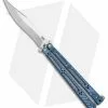 Hom Design Basilisk-R Balisong Butterfly Knife Blue Twill (4.6" Satin)