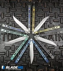 Hom Design Chimera Premium Balisong Knife Gold Ti/CF (4.75 Satin) 4 Hom Design Chimera Premium Balisong Knife Gold Ti/CF (4.75 Satin) -Bladehq Knives Sales Hom Design Chimera Premium Balisong Knife Satin Ti Blue G 10 4.75 Two Tone BHQ 100561 kp storm drain web 2