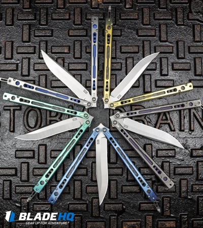 Hom Design Chimera Premium Balisong Knife Gold Ti/CF (4.75 Satin) Hom Design Chimera Premium Balisong Knife Gold Ti/CF (4.75 Satin) -Bladehq Knives Sales Hom Design Chimera Premium Balisong Knife Satin Ti Blue G 10 4.75 Two Tone BHQ 100561 kp storm drain web 2