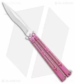 Hom Design I-Basilisk Channel Butterfly Knife Magenta Ti Latched (4.5" Satin)