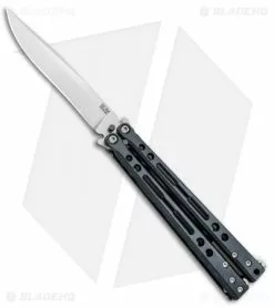 Hom Design PVD Specter Titanium Balisong Butterfly Knife (4.4" Satin)