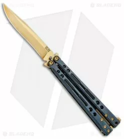 Hom Design Specter Elite Titanium Balisong Butterfly Knife (4.4" Gold)