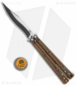 Hom Design Basilisk-R Balisong Butterfly Knife Orange CF (4.6" 2-Tone Acid) #1 -Bladehq Knives Sales Horn Design Basilisk R Butterfly Orange CF TT Acid 1 BHQ 71200 jr bottlecap