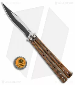 Hom Design Basilisk-R Balisong Butterfly Knife Orange CF (4.6" 2-Tone Acid) #2 -Bladehq Knives Sales Horn Design Basilisk R Butterfly Orange CF TT Acid 2 BHQ 71201 jr bottlecap