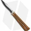 Hom Design Basilisk-R Balisong Butterfly Knife Orange CF (4.6" 2-Tone Acid) #3