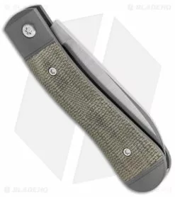 Jack Wolf Knives K9 Jack Slip Joint Pocket Knife OD Green Micarta (2.9" Satin) -Bladehq Knives Sales Jack Wolf Knives K9 Jack SJ Pocket Knife OD Green Micarta Satin BHQ 141934 jr side