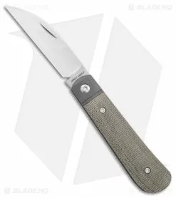 Jack Wolf Knives Laid Back Jack Slip Joint Knife OD Green Micarta (2.8" Satin)