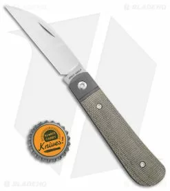 Jack Wolf Knives Laid Back Jack Slip Joint Knife OD Green Micarta (2.8" Satin) -Bladehq Knives Sales Jack Wolf Knives Laid Back Jack OD Green Micarta SJ Satin BHQ 141942 jr bottlecap