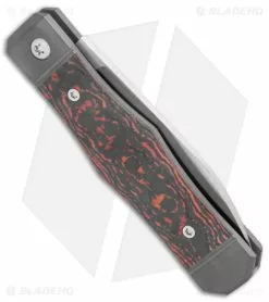 Jack Wolf Knives Vampire Jack Slip Joint Knife Fat Carbon Lava Flow (3" Satin) -Bladehq Knives Sales Jack Wolf Knives Vampire Jack SJ Camo Carbon Lava Flow Red Satin BHQ 175534 jr side