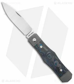 Jack Wolf Knives Vampire Jack Slip Joint Knife CamoCarbon Pacific Blue(3" Satin)
