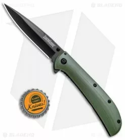 Kershaw Al Mar AM-4 Assisted Opening Knife Green G-10 (3.5" Black) 2330GRNBLK -Bladehq Knives Sales Kershaw Al Mar AM 4 Green G 10 Black 2330GRNBLK BHQ 71077 jr bottlecap 1