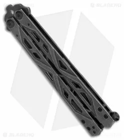 Kershaw Balanza Butterfly Trainer Knife Black SW (4.25" Black SW) 4950TR -Bladehq Knives Sales Kershaw Balanza Knife Black SW BHQ 178512 jr side