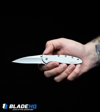 Kershaw Leek Assisted Opening Knife Titanium (3" Satin) 1660TIZDP Kershaw Leek Assisted Opening Knife Titanium (3" Satin) 1660TIZDP -Bladehq Knives Sales Kershaw Leek Assisted Opening Knife Bead Blast 1660 BHQ 0143 kp in hand web 1