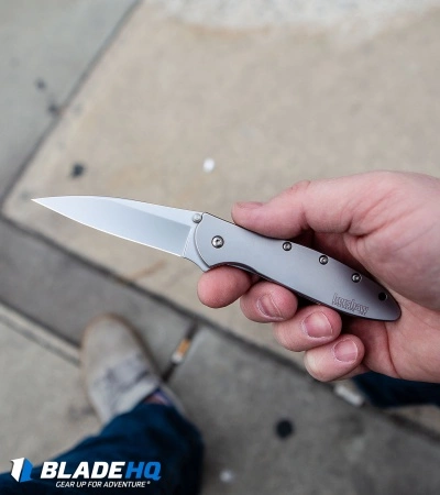 Kershaw Leek Assisted Opening Knife Titanium (3" Satin) 1660TIZDP Kershaw Leek Assisted Opening Knife Titanium (3" Satin) 1660TIZDP -Bladehq Knives Sales Kershaw Leek Assisted Opening Knife Bead Blast 1660 BHQ 0143 kp lifestyle web 1