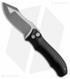 Landau Knives Prototype Saoirse Button Lock Knife Black Al (3.25" Two Tone)