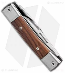 LionSteel BestMan 2-Bladed Traditional Knife Santos Wood (2.88" Satin) -Bladehq Knives Sales LionSteel BestMan 2 Bladed Tradition SJ Santos Wood Satin BM13 ST BHQ 94381 jr side