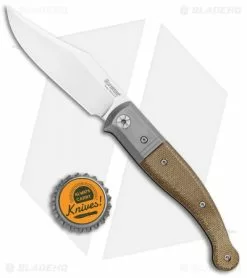 LionSteel Gitano Traditional Slip Joint Knife Green Micarta/TI (3.25" Satin) -Bladehq Knives Sales LionSteel Gitano Tradtional SJ Green Canvas Micarta Ti Satin GT01 CVG BHQ 101979 jr bottlecap
