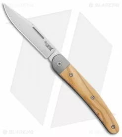 LionSteel Jack Slip Joint Knife One Function Olive Wood (3" Satin M390)