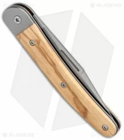 LionSteel Jack Slip Joint Knife One Function Olive Wood (3" Satin M390) -Bladehq Knives Sales LionSteel Jack M390 Clip Blade SJ Ti Liner Olive Wood BHQ 125721 jr side