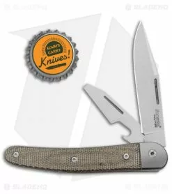 LionSteel Jack Slip Joint Knife Two Function Green Micarta (3" Satin M390) -Bladehq Knives Sales LionSteel Jack Screwdriver SJ Ti Liner Green Canvas BHQ 125728 jr bottlecap