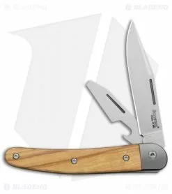 LionSteel Jack Slip Joint Knife Two Function Olive Wood (3" Satin M390)