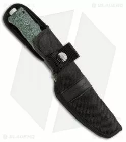 Maserin Croz Fixed Blade Hunting Knife Green Micarta (4.3" Satin Serr) -Bladehq Knives Sales Maserin Croz N690 Green Micarta 976 MCV BHQ 83459 jr sheath