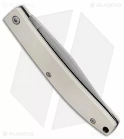 Maserin E.D.C. Gentleman Slip Joint Knife White Micarta (3.25" Satin) -Bladehq Knives Sales Maserin EDC Slip Joint Knife White Micarta 164MCW BHQ 98625 ns side