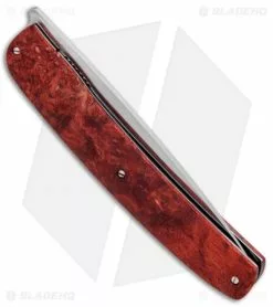 Maserin Gourmet Liner Lock Knife Red Burl Wood (3.8" Satin) -Bladehq Knives Sales Maserin Gourmet LL Red Burl Wood Satin MAS380RR BHQ 87665 jr side