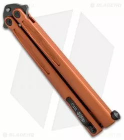 Microtech Tachyon III Balisong Butterfly Orange (4.5" Black) 173-1DLCOR -Bladehq Knives Sales Microtech Tachyon III Balisong Butterfly Orange Black 173 1DLCOR BHQ 52646 jr side