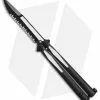 Microtech Tachyon III Balisong Knife Venom (4.5" Black/White Serr) 173-3VM