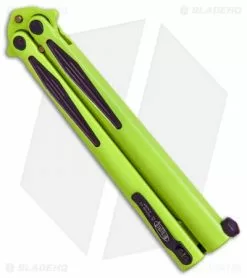 Microtech Tachyon III Balisong Butterfly Incredible (4.5" Green/Purple) 173-1IH -Bladehq Knives Sales Microtech Tachyon III incredible green purple 1731IH BHQ 68760 er side