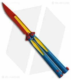 Microtech Tachyon III Balisong Butterfly Super (4.5" Red/Blue/Yellow) 173-13SM