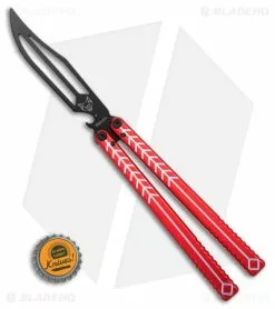 Nabalis + Hirsch The Vulp Butterfly Balisong Trainer Red/Black Alum (4.3" Black) -Bladehq Knives Sales Nabalis Hirsh The Vulp Butterfly Balisong Trainer Red Black Alum 4in Black BHQ 156941 td size