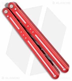 Nabalis The Morse Butterfly Balisong Trainer Red Aluminum (3.75" Steel) -Bladehq Knives Sales Nabalis The Morse Butterfly Balisong Trainer Red Aluminum Steel BHQ 175009 jr side