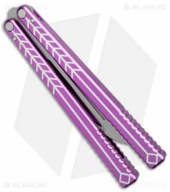Nabalis + Will Hirsch The Vulp Butterfly Balisong Trainer Purple Al (4.4" BB) -Bladehq Knives Sales Nabalis Will Hirsch The Vulp Butterfly Balisong Trainer Purple BB BHQ 175005 jr side