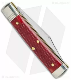 Great Eastern Cutlery GEC Northfield UN-X-LD Clip Point Pocket Knife Red Jigged Bone (2.6" Satin) -Bladehq Knives Sales Northfield UN X LD 1095 Carbon Steel Garnet Jigged Bone Red Satin BHQ 139482 jr side