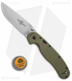 Ontario Knife Company Ontario RAT Model 1A Spring Assisted Knife OD Green G-10 (3.625" Satin) 8870OD -Bladehq Knives Sales Ontario RAT 1A OD Green G10 satin BHQ 59356 er bottlecap