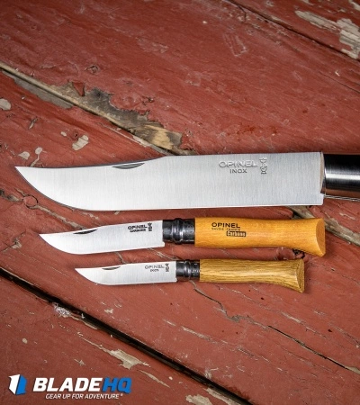 Opinel Knives No. 8 Carbon Steel Knife Beech Wood (3.25" Satin) Opinel Knives No. 8 Carbon Steel Knife Beech Wood (3.25" Satin) -Bladehq Knives Sales Opinel Giant No 13 Folding Knife Beechwood Satin BHQ 20526 kp red paint web