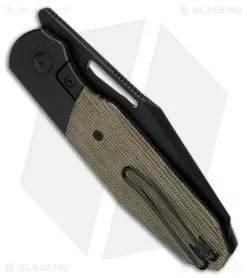 Renegade Provisions G.O.M. Frame Lock Knife Ti/Green Micarta (3.25" Black SW) -Bladehq Knives Sales Renegade Provisions GOM FLK Ti Green Micarta 3in Black SW BHQ 178587 td wire