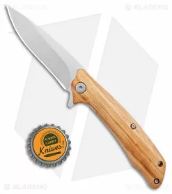 Roper Knives Jr. Roper Outlaw Liner Lock Knife Wood (3" Satin) -Bladehq Knives Sales Roper Knives Jr. Roper Outlaw Wood Satin BHQ 87503 jr bottlecap