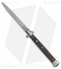 SKM 13" Italian Stiletto Automatic Knife Staminawood (5.7" Satin Flat)